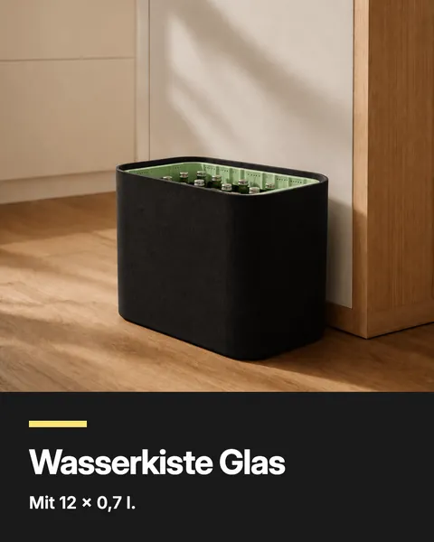 Karussell-Folie 2: Wasserkiste Glas.